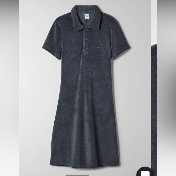 Cute TNA Aritizia Terry Cloth Dress 👗 BLUE NAVY - Picture 6 of 8